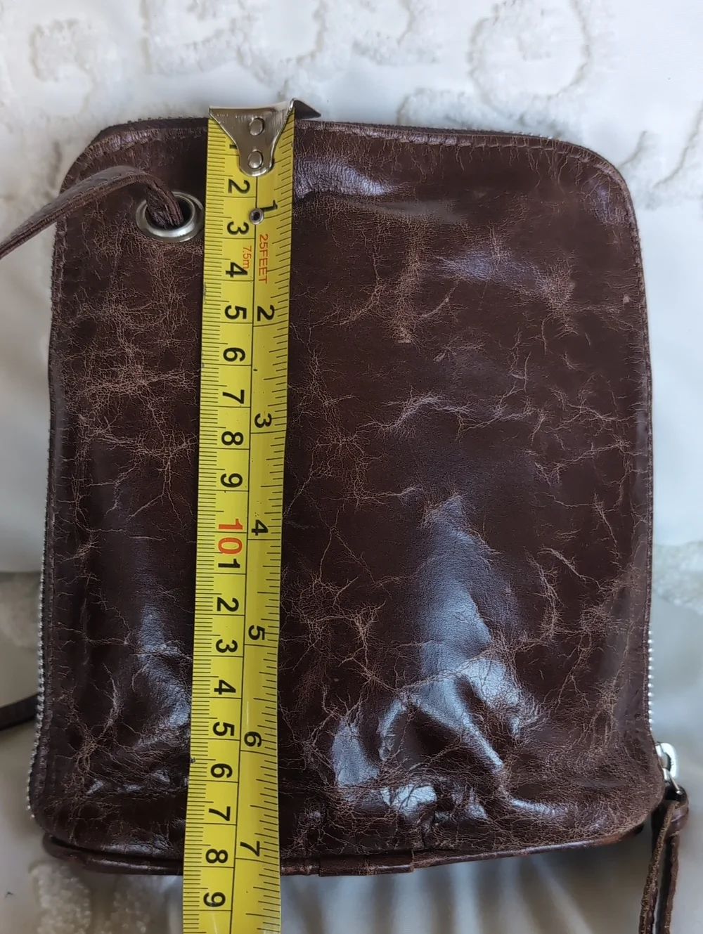 Latico Rustic Butter Soft Marbled Chocolate Leather Organizer/ Wallet Crossbody